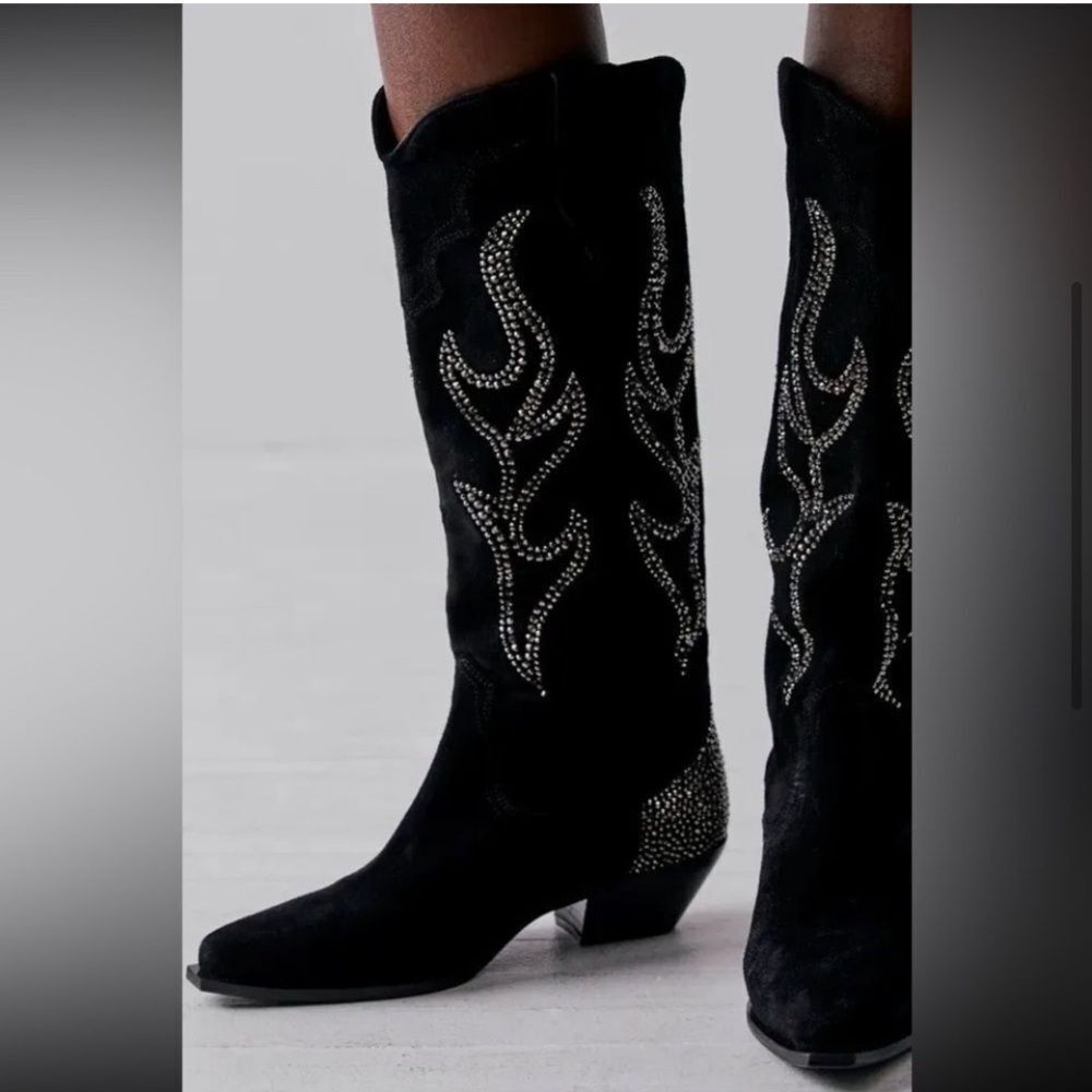 Free People Nashville Nights Boots sparkling, tall Western style embellished - Picture 2 of 8
